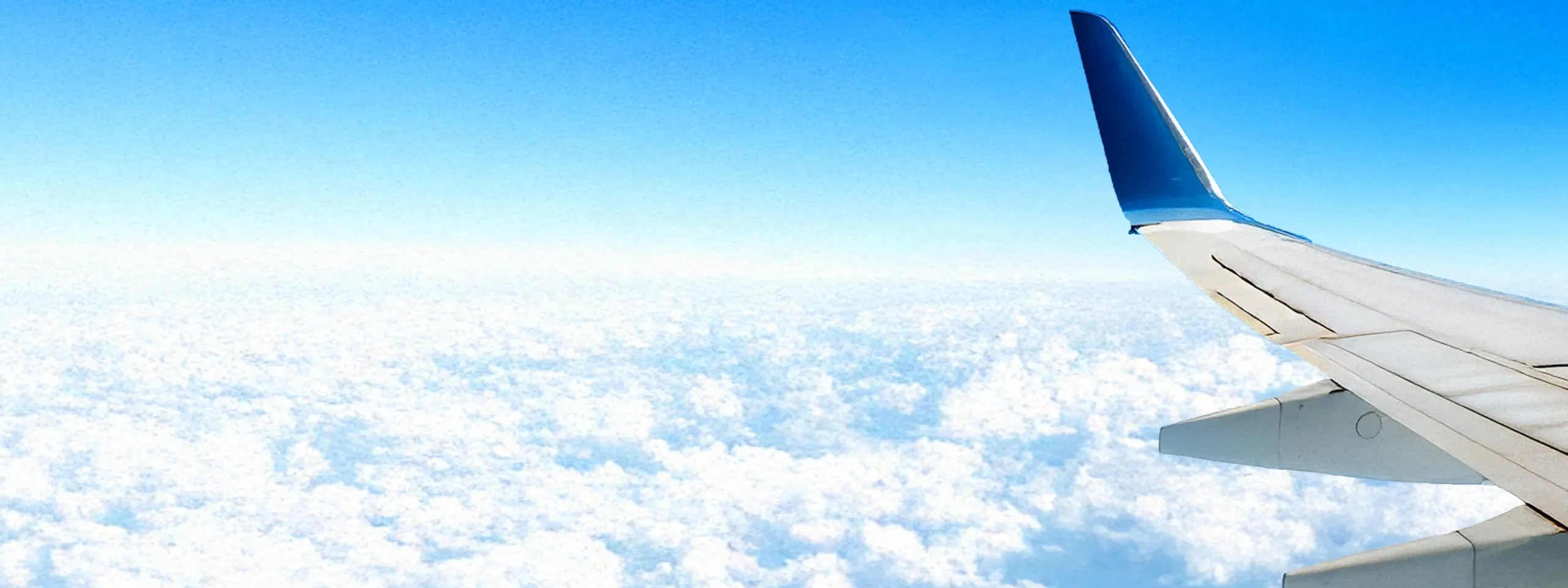 DRG-Forum-2025_Bilder_Header_Header Symbolbild durchstarten für DRG Forum 2025: ein Flugzeug über den Wolken, nur die linke Tragfläche vor blauem Himmel ist sichtbar
