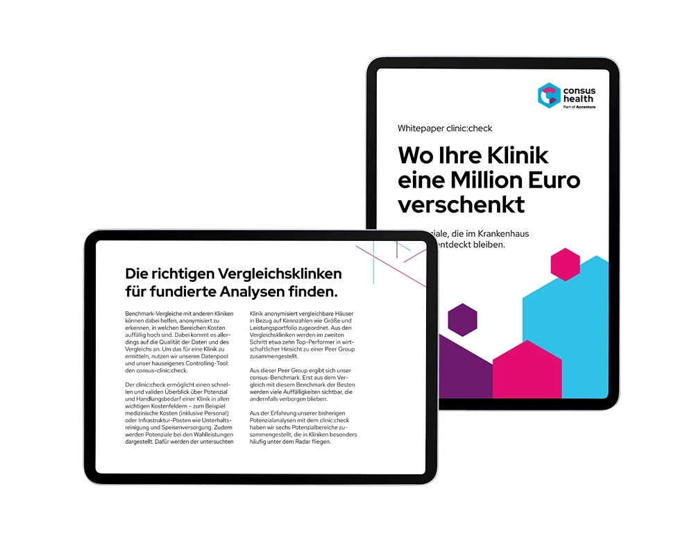 Screenshot vom Whitepaper clinic:check von consus.health