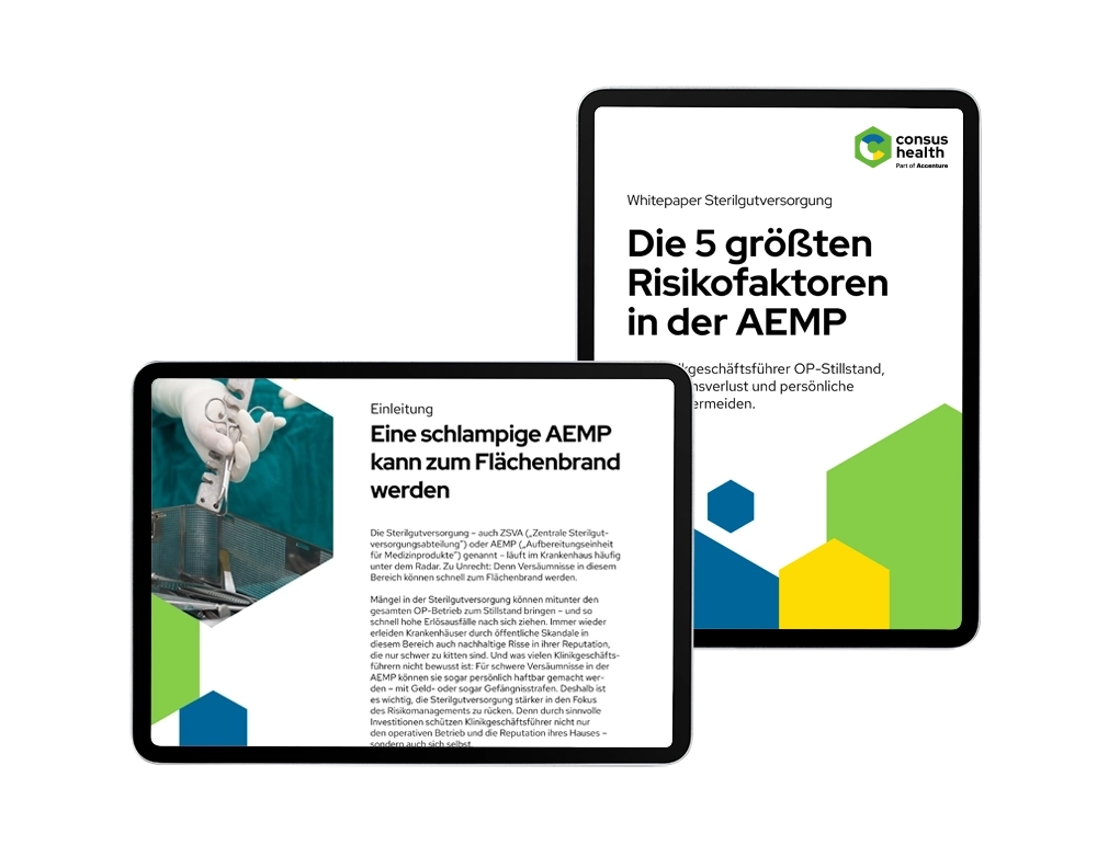 Screenshot Übersicht über Whitepaper Steri-Risiken von consus.health